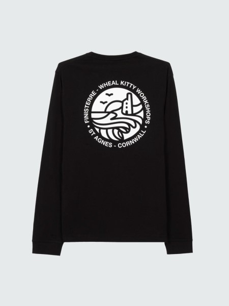 Finisterre Kitty Long Sleeve T-Shirt Black/White