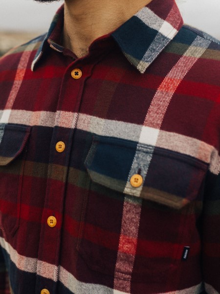 Beardsmore Shirt Burgundy Multi Check Finisterre