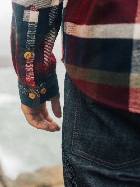 Beardsmore Shirt Burgundy Multi Check Finisterre
