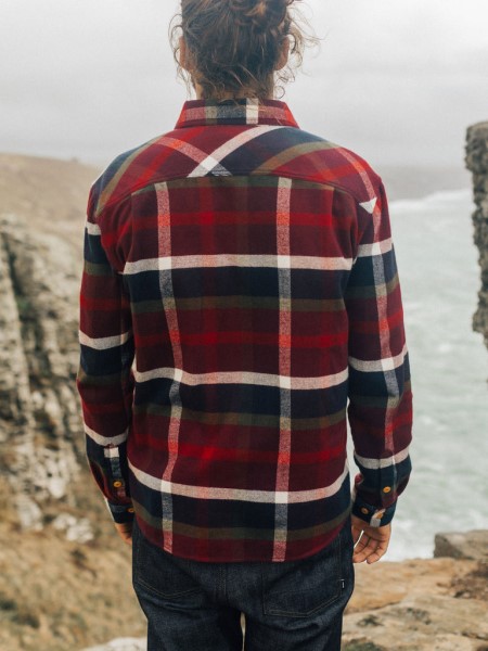 Beardsmore Shirt Burgundy Multi Check Finisterre