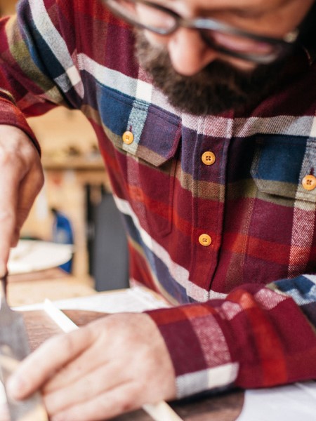 Beardsmore Shirt Burgundy Multi Check Finisterre