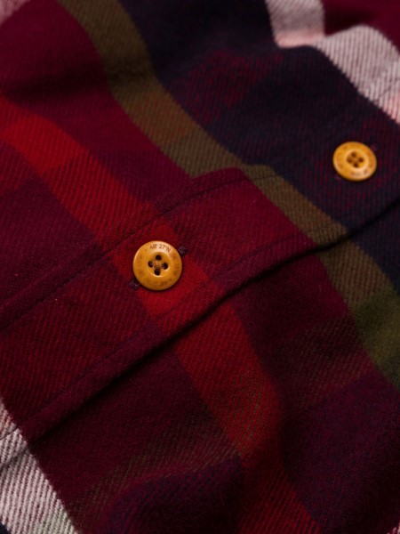 Beardsmore Shirt Burgundy Multi Check Finisterre