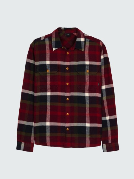 Beardsmore Shirt Burgundy Multi Check Finisterre
