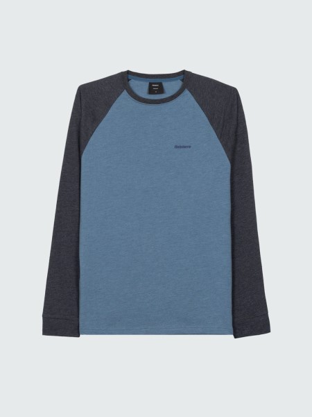 Bailey Long Sleeve T-Shirt Finisterre Navy/Copen Blue
