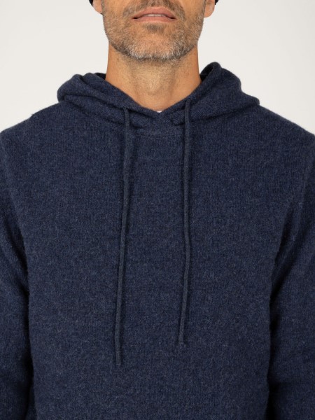 Finisterre Columba Knit Hoodie Indigo