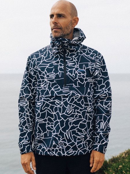 Men's Lucas Beaufort x Finisterre Rainbird Smock Navy Mosaic Finisterre