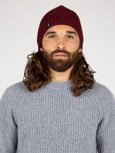 Burgundy Finisterre Tomma Ribbed Beanie