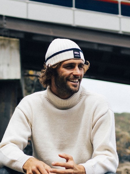 Finisterre Ecru/Navy RNLI Fisherman Beanie