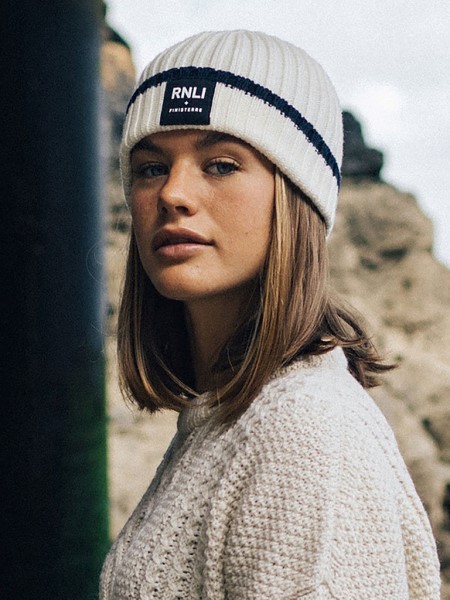 Finisterre Ecru/Navy RNLI Fisherman Beanie