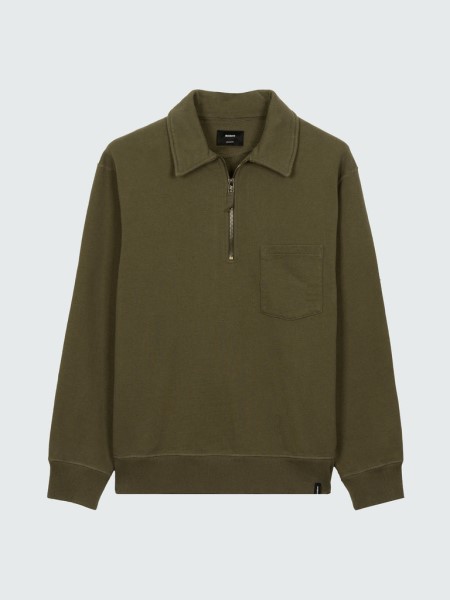 Finisterre Dark Olive Jetsam Half Zip Sweatshirt