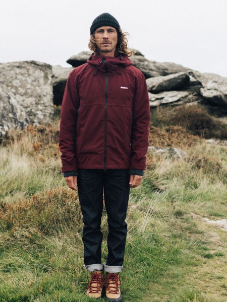 Men's Stormbird Waterproof Jacket Dark Burgundy Finisterre