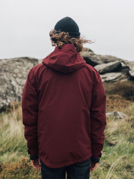 Men's Stormbird Waterproof Jacket Dark Burgundy Finisterre