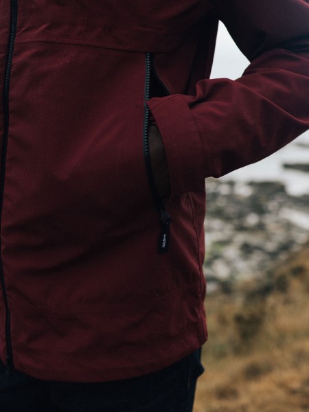 Men's Stormbird Waterproof Jacket Dark Burgundy Finisterre