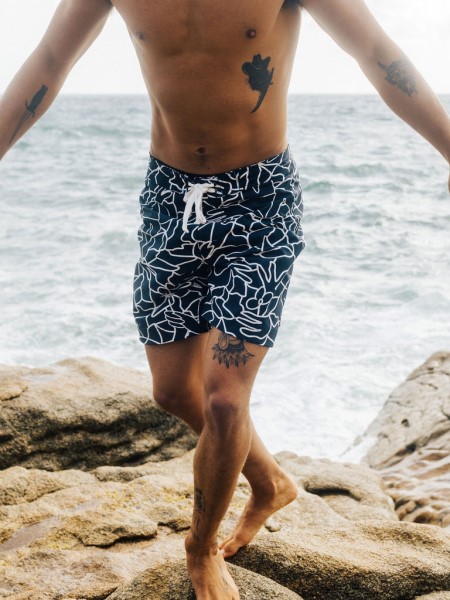 Finisterre Navy Mosaic Lucas Beaufort Finisterre Badlands Short