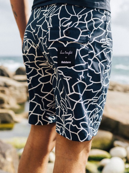 Finisterre Navy Mosaic Lucas Beaufort Finisterre Badlands Short