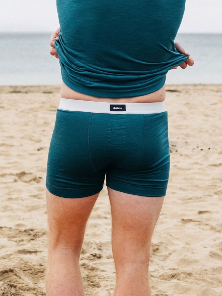 Deep Teal Eddy Merino Wool Boxers Finisterre