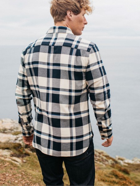 Finisterre Blanket Cotton Shirt Navy Check