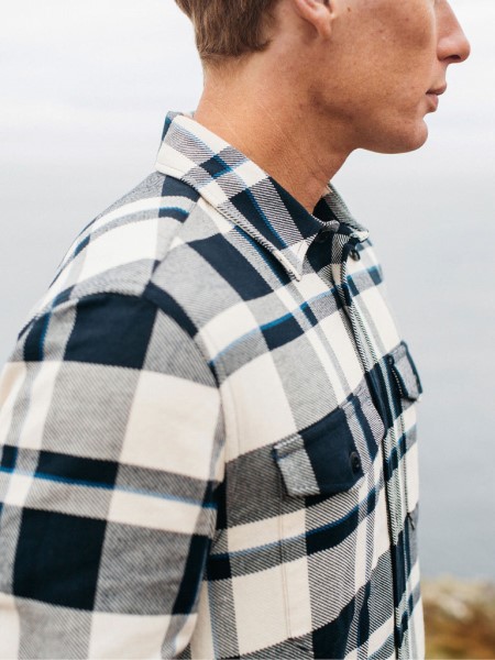 Finisterre Blanket Cotton Shirt Navy Check