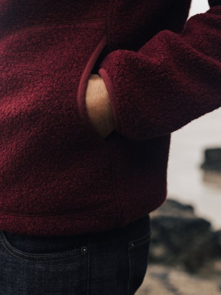 Dark Burgundy Finisterre Hegen 1/4 Zip Wool Fleece