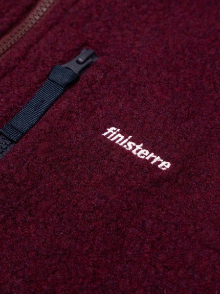 Dark Burgundy Finisterre Hegen 1/4 Zip Wool Fleece