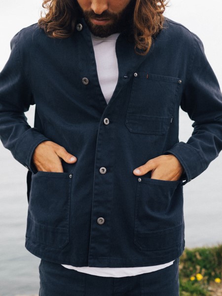 Basset Chore Jacket Navy Finisterre