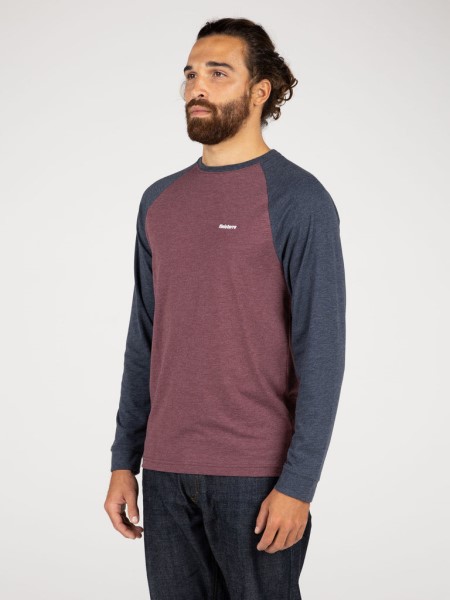 Navy/Burgundy Finisterre Bailey Long Sleeve T-Shirt