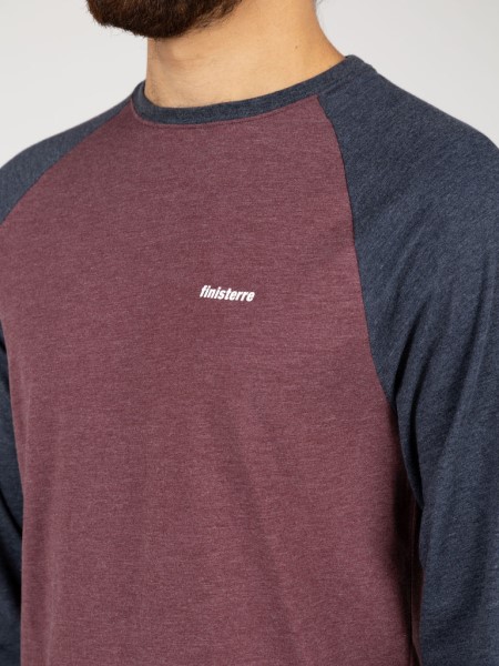 Navy/Burgundy Finisterre Bailey Long Sleeve T-Shirt