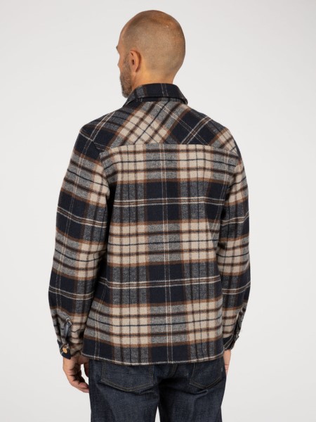 Garrick Zip Overshirt Finisterre Navy/Flint Check