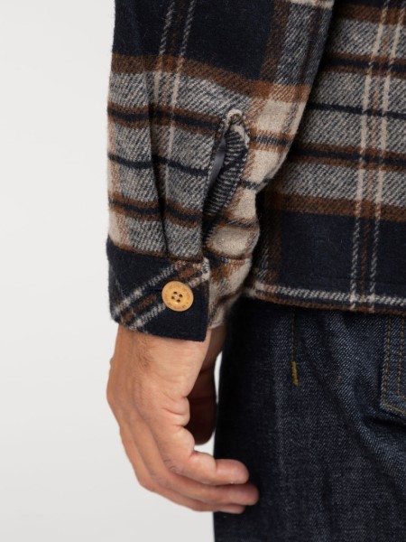 Garrick Zip Overshirt Finisterre Navy/Flint Check