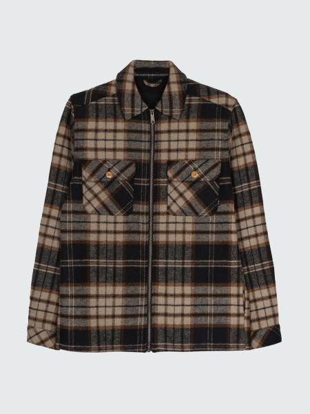 Garrick Zip Overshirt Finisterre Navy/Flint Check