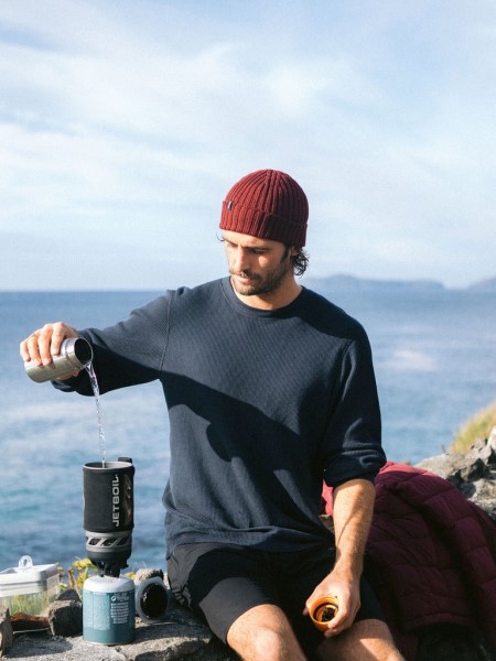 Navy Dunnet Waffle Long Sleeve T-Shirt Finisterre