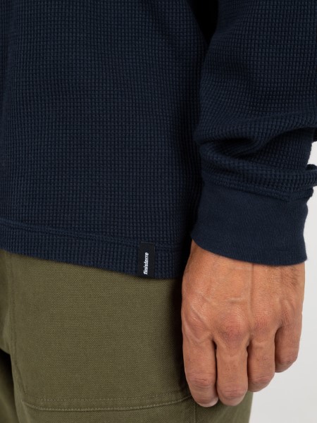 Navy Dunnet Waffle Long Sleeve T-Shirt Finisterre