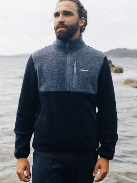 Navy/Dark Ozone Finisterre Hegen 1/4 Zip Wool Fleece