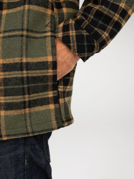 Garrick Zip Overshirt Finisterre Olive/Sable Check