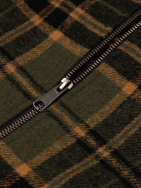 Garrick Zip Overshirt Finisterre Olive/Sable Check