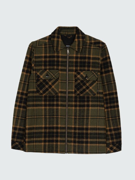 Garrick Zip Overshirt Finisterre Olive/Sable Check