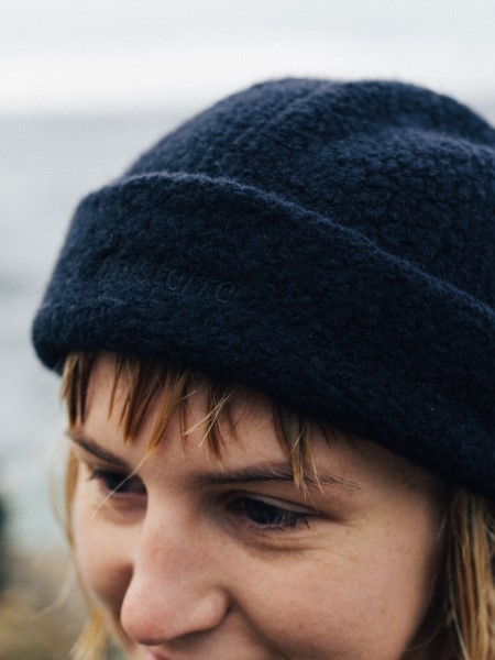 Finisterre Navy Wool Fleece Beanie