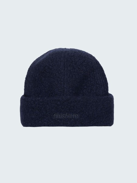 Finisterre Navy Wool Fleece Beanie