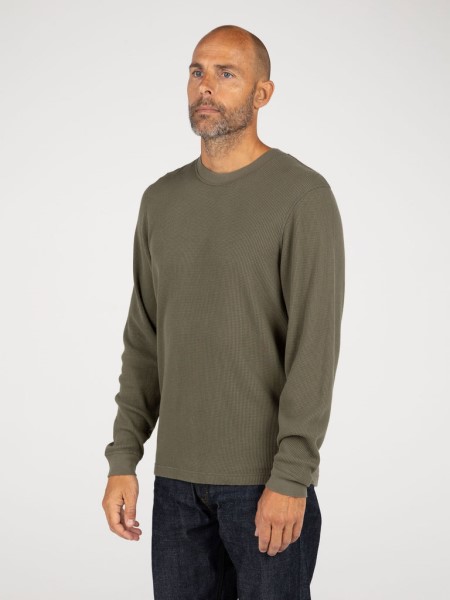 Olive Dunnet Waffle Long Sleeve T-Shirt Finisterre