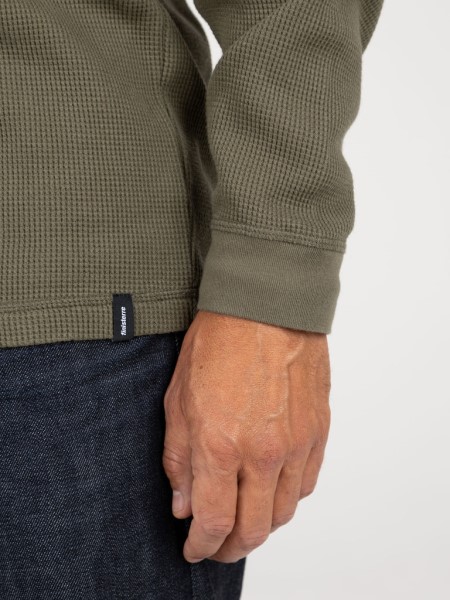 Olive Dunnet Waffle Long Sleeve T-Shirt Finisterre