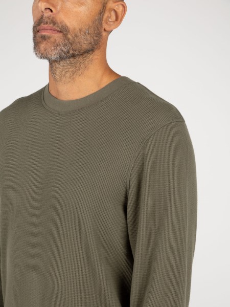 Olive Dunnet Waffle Long Sleeve T-Shirt Finisterre