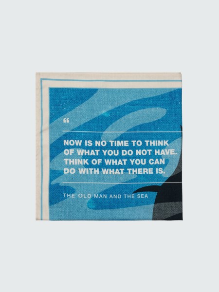 Old Man and The Sea Printed Bandana Finisterre Ecru/Blue