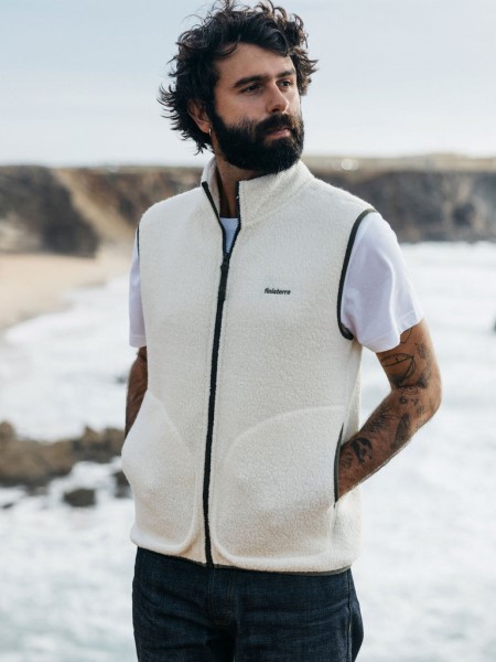 Finisterre Ecru Hegen Wool Gilet
