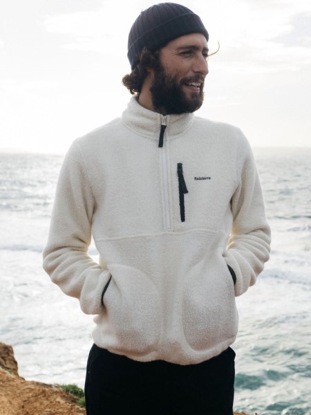 Ecru Hegen 1/4 Zip Wool Fleece Finisterre