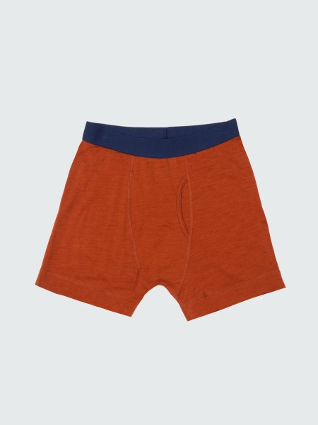 Cinnamon/Navy Eddy Merino Wool Boxers Finisterre