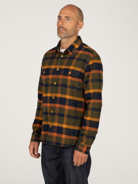 Beardsmore Shirt Navy/Olive Check Finisterre