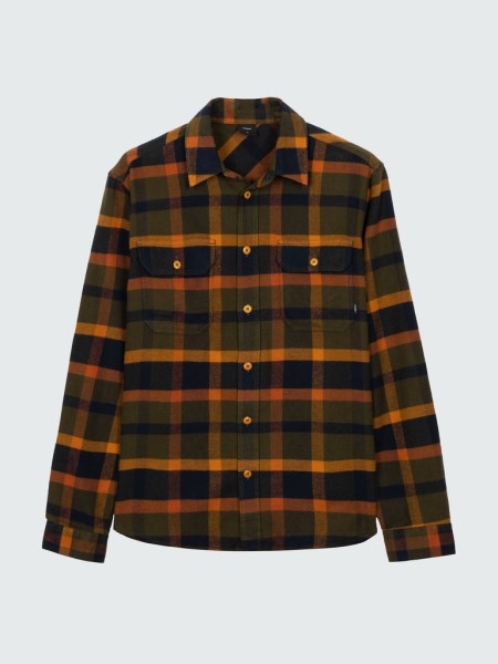 Beardsmore Shirt Navy/Olive Check Finisterre