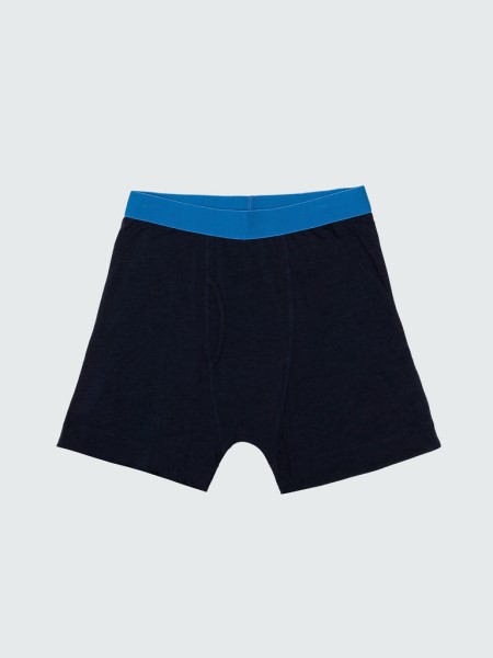 Finisterre Eddy Merino Wool Boxers Navy/Cobalt