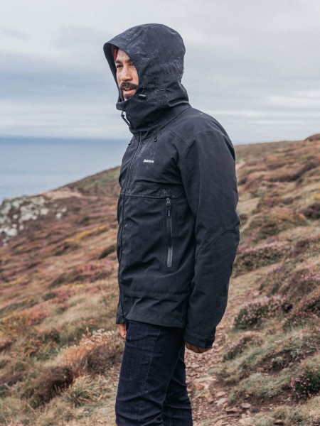 Men's Stormbird Waterproof Jacket Black Finisterre