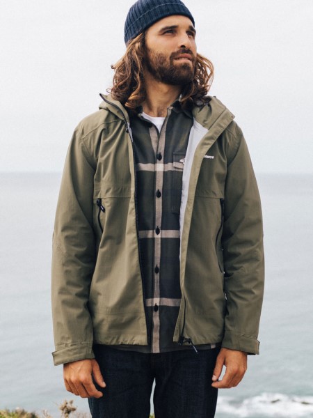 Men's Stormbird Waterproof Jacket Finisterre Dark Olive